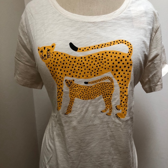 J. Crew Tops - JCREW (CHEETAH) T-SHIRT NWT (SIZE LARGE)
